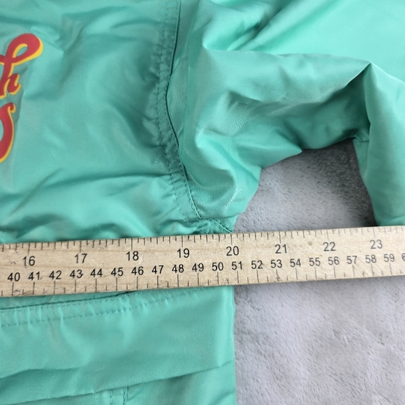 DUTCH BROS Mint Green 1/4 Hoodie Windbreaker Packable Retro Sz XS UNISEX - Picture 7 of 10